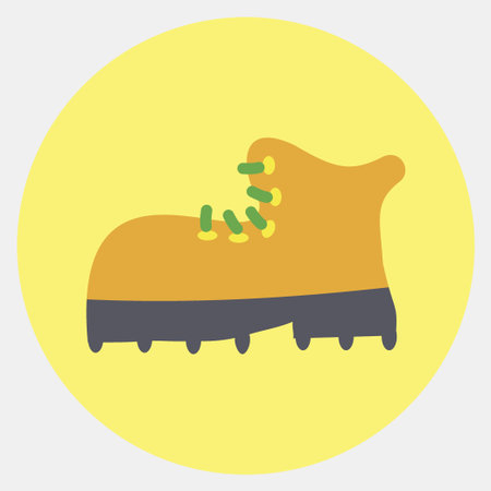 Icon shoes. Camping and adventure elements. Icons in color mate style. Good for prints, posters, ,...