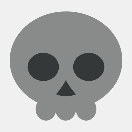 Icon skull. Illustration of halloween elements. Icon in flat style.のイラスト素材