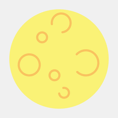 Icon moon. Illustration of halloween elements. Icon in flat style.