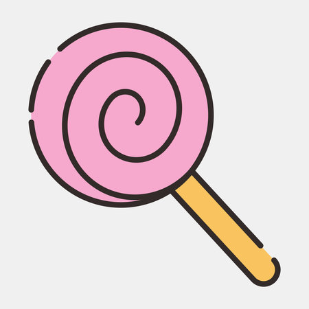 Icon sweets. Illustration of halloween elements. Icon in filled line style.のイラスト素材