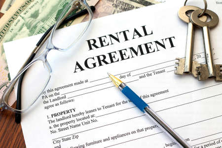 rental agreement, close-upの写真素材