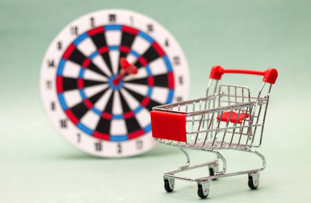 Business concept. Shopping as goal to have fun. Studio photo
