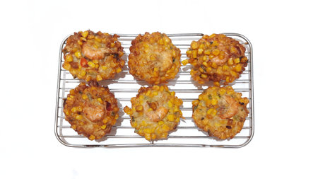 Bakwan Jagung Udang or Sweet Corn and Shrimp Fritters, Indonesian Food Fried Snack. Food Photographyの写真素材