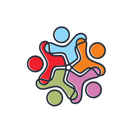 Colourful peoples logoのイラスト素材