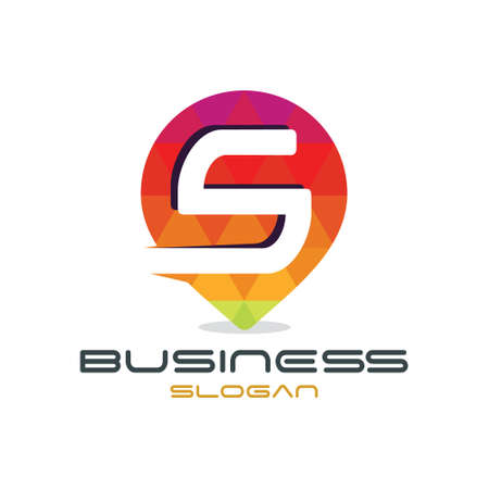 Letter S Map Logoのイラスト素材