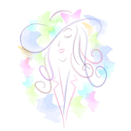 Watercolor Womanのイラスト素材