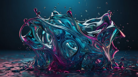 Interwoven strands of magenta, orange, and cyan create an intricate, flowing, and abstract web-like structure in a softly lit, captivating display,の素材