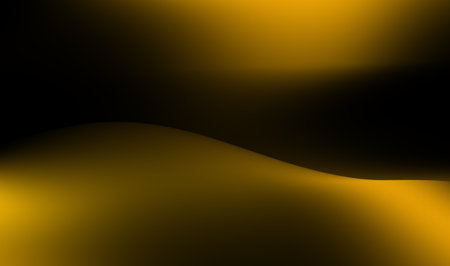 abstract yellow and black background with some smooth lines in it.の写真素材