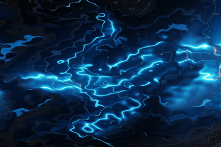 Abstract blue background with glowing lines and curves. Vector Illustration.の写真素材