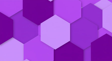 Abstract 3d rendering of hexagons in purple color. Computer generated background.の写真素材
