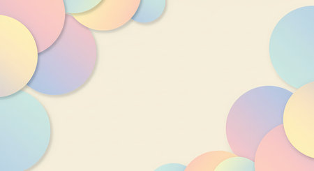 abstract background with multicolored paper circles in pastel colors