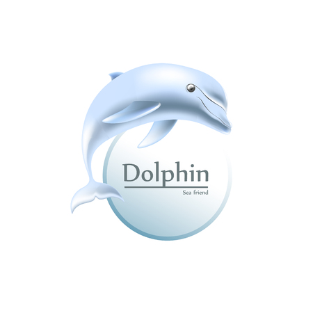 Dolphin. icon in circle vector illustration.のイラスト素材