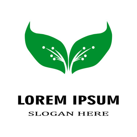 leaf logo design concept templateのイラスト素材