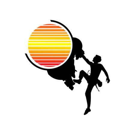 Climbing logo design conceptのイラスト素材