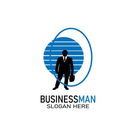 Businessman running logo design concept templateのイラスト素材