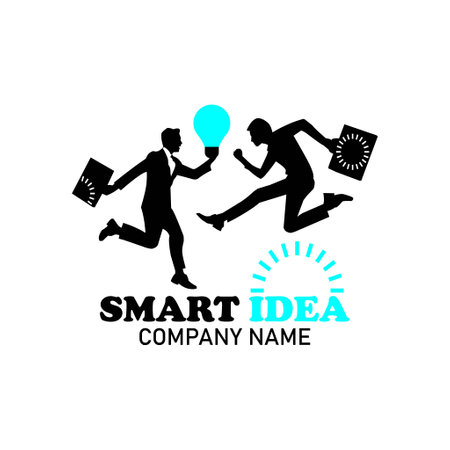 Businessman running logo design concept templateのイラスト素材