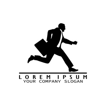 Businessman running logo design concept templateのイラスト素材
