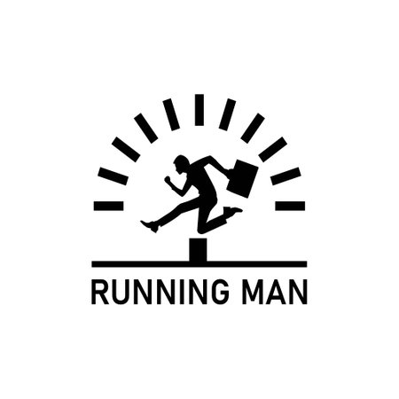 Businessman running logo design concept templateのイラスト素材