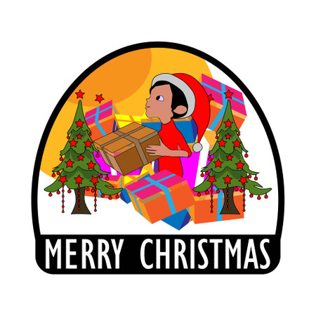 merry Christmas logo design concept templateのイラスト素材
