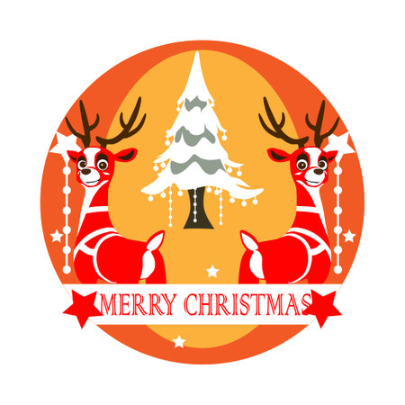 merry Christmas logo design concept templateのイラスト素材