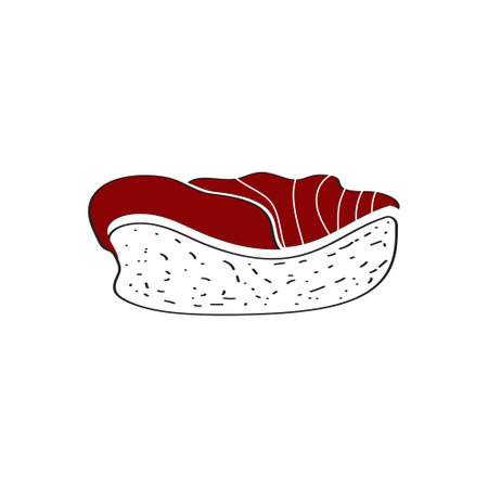 Illustration of a piece of meat, isolated on a white background.のイラスト素材