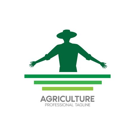 agriculture logo design templateのイラスト素材