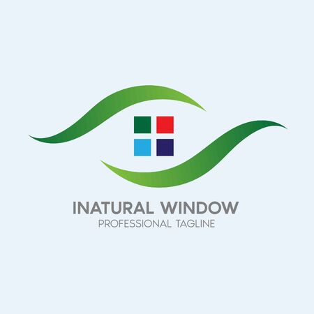 natural window logo design templateのイラスト素材