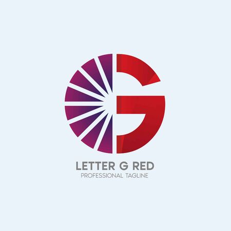letter g red logo design templateのイラスト素材