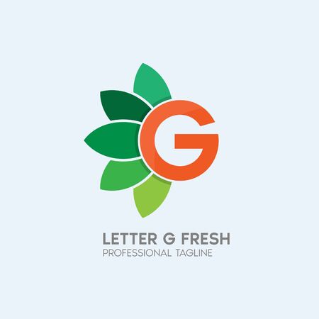 letter g fresh logo design templateのイラスト素材