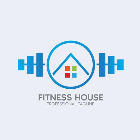 fitness house vector logo design templateのイラスト素材