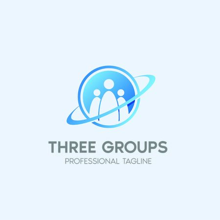 three groups vector logo design templateのイラスト素材