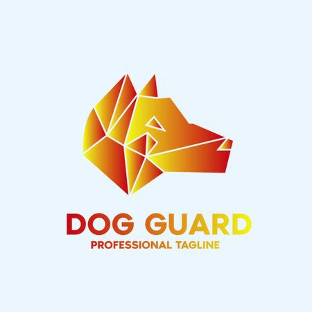 dog guard vector logo design templateのイラスト素材