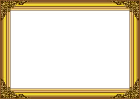 Vector frame isolated white with floral ornament on cornersのイラスト素材