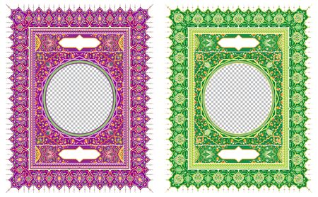 Islamic art floral border for prayer bookのイラスト素材