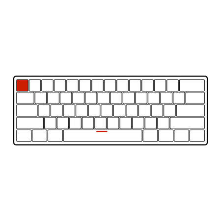 Wireless 60 percent pc gaming mechanical keyboard outline , symbolのイラスト素材