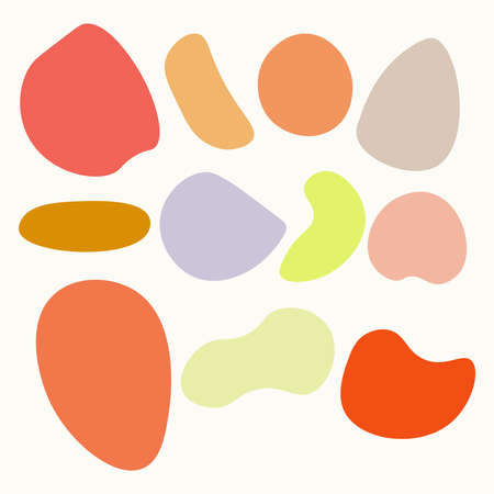 Calm colorful random peebles, art stone, pattern rocks vectorのイラスト素材