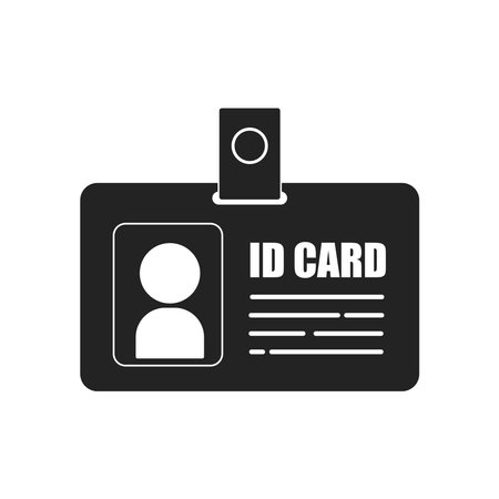 Isolated pictogram icon of hanging identification card, for ID card safety and security label signのイラスト素材