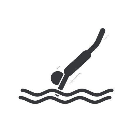 Isolated pictogram sign man jump from edge, danger high platform, fall risk, jumping is prohibitedのイラスト素材