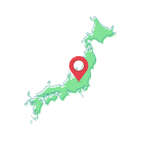 Isolated Japan map location for infographics, tourism, and location-based design projects.のイラスト素材