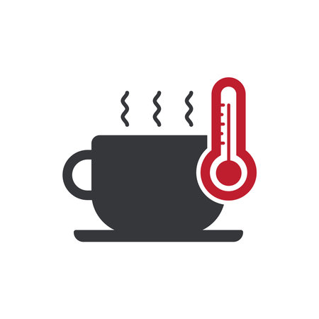 Isolated pictogram sign : hot coffee icon, hot beverages drinks caution labelのイラスト素材