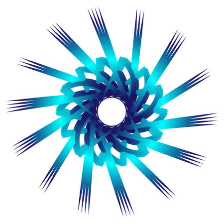 Abstract fractal pattern in the shape of a flower star. fractal star grid vector image with circular...