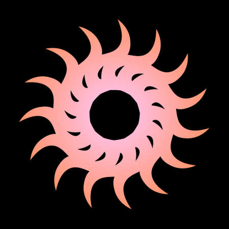 Abstract circular spiral pattern in the shape of a flower star. Pink Pastel Spiral Transitionsのイラスト素材