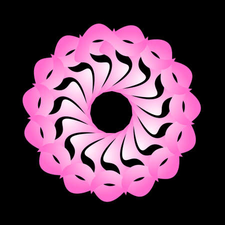 Abstract circular spiral pattern in the shape of a flower star. White Pink Circular Spiral Transitionsのイラスト素材