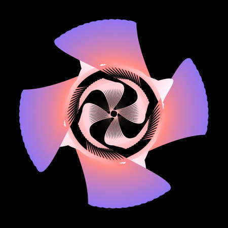 Abstract circular spiral pattern in the shape of a flower star. Circular spiral transition pastel color. Spiral star grid vector image with circular transitionsのイラスト素材