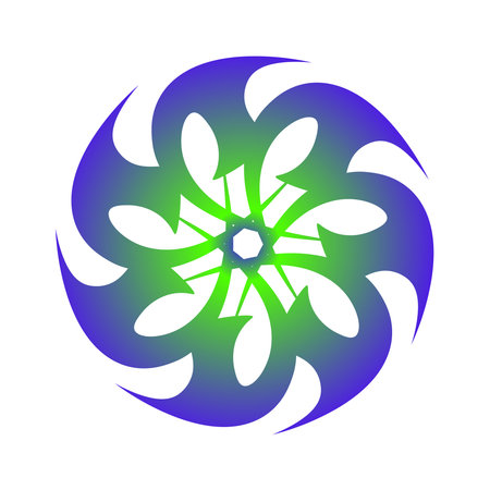 Black circular fractal circle tattooのイラスト素材
