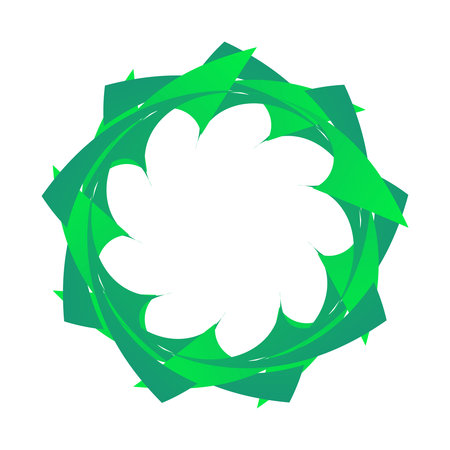 Abstract circular spiral transitions with green colorのイラスト素材