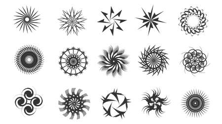 Abstract circle shaped flower in yellow colorのイラスト素材