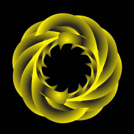 Abstract circle shaped flower in yellow colorのイラスト素材