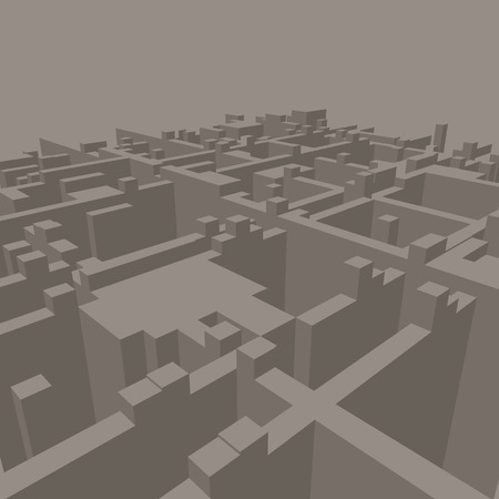 abstract geometric background - 3d illustration. Wireframe. Perspective Futuristicのイラスト素材