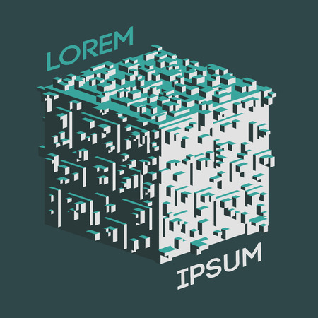 Abstract isometric Cube iconのイラスト素材